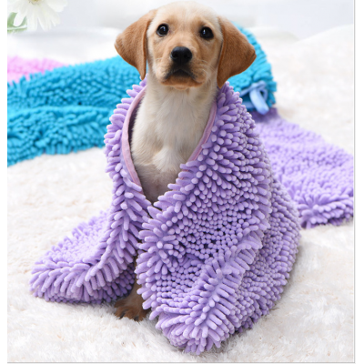 Dog  towel dog bath  towel quickly dry chenille towel large cat pet supplies